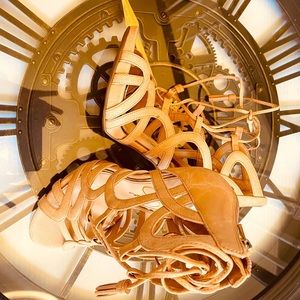 Jessica Simpson Summer Sandal Heel. Size 7.5 Tan/Brown New/Never Worn Sandal